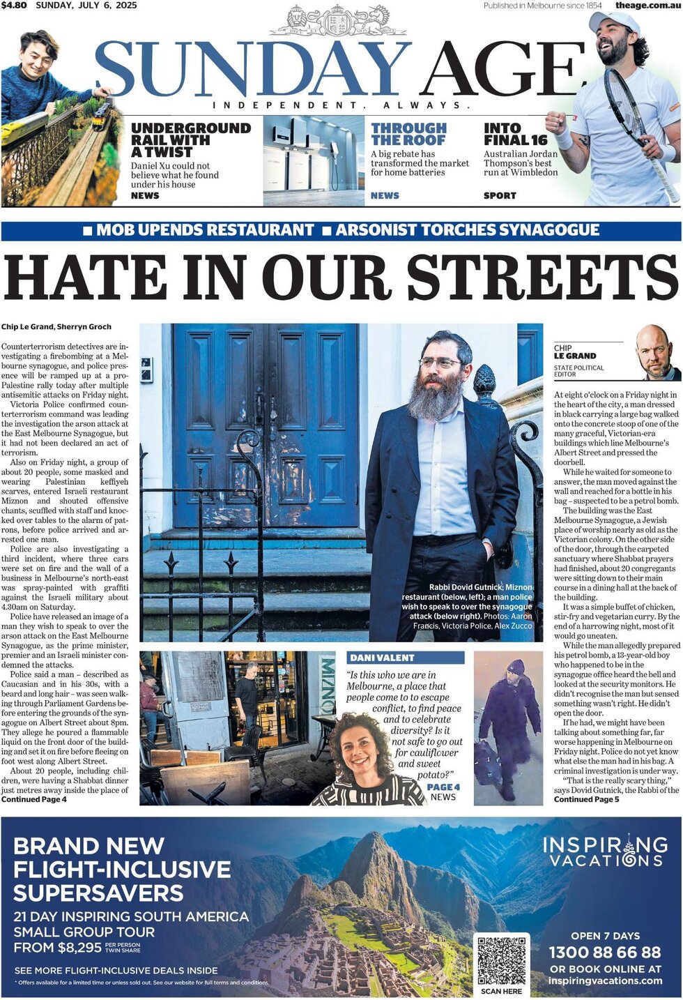 Prima Pagina The Age 06/07/2025