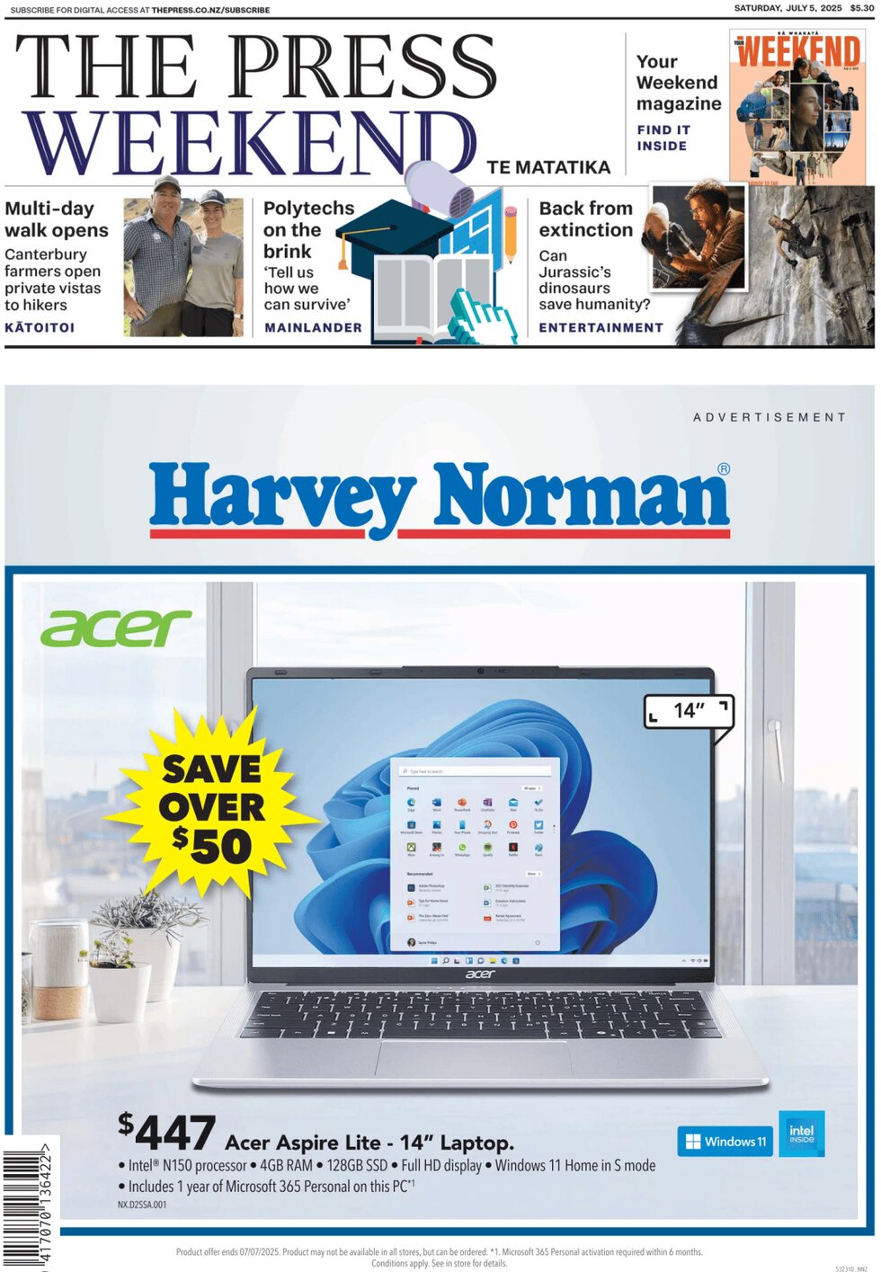 Prima Pagina The Press (NZ) 05/07/2025