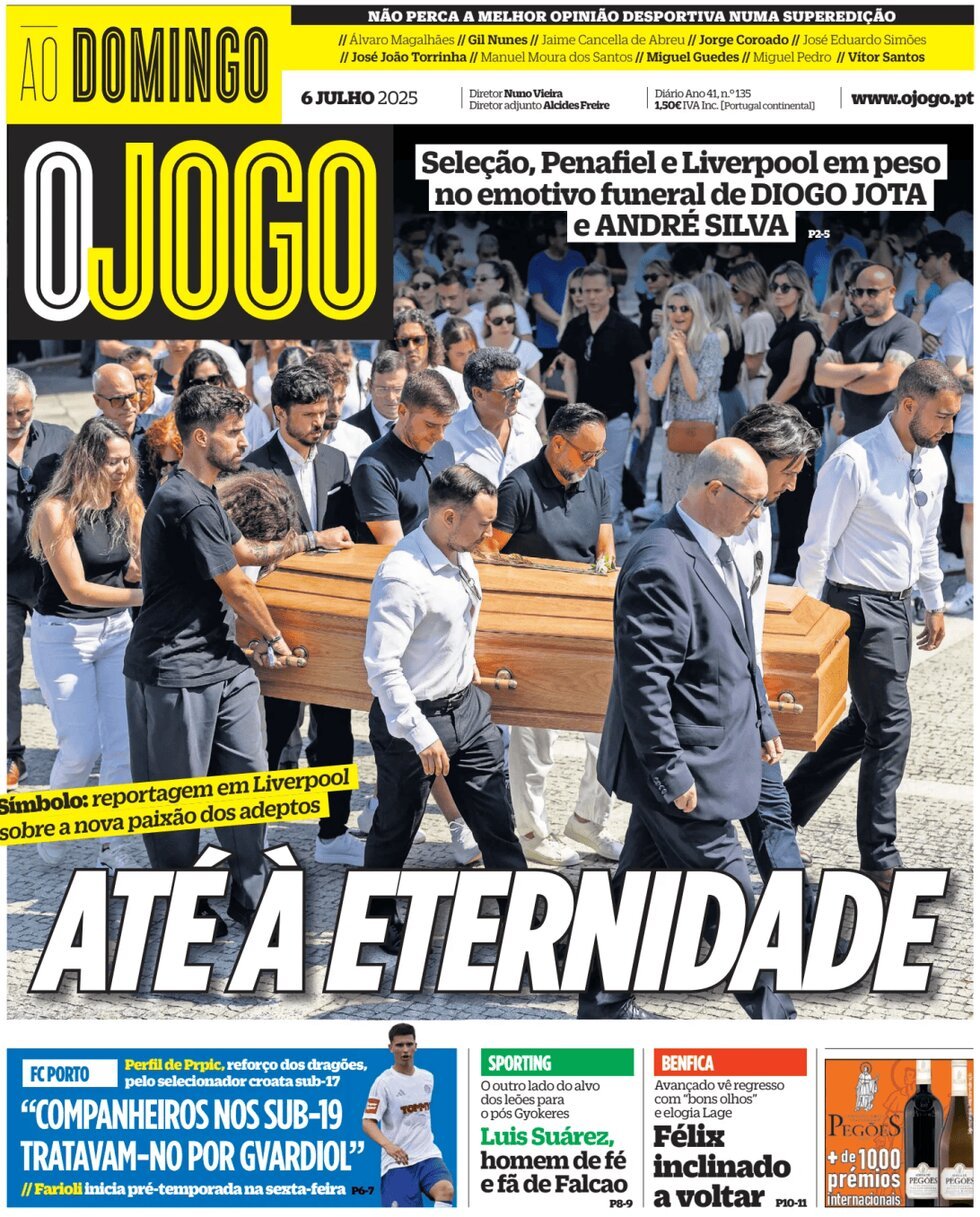 Prima Pagina O Jogo 06/07/2025