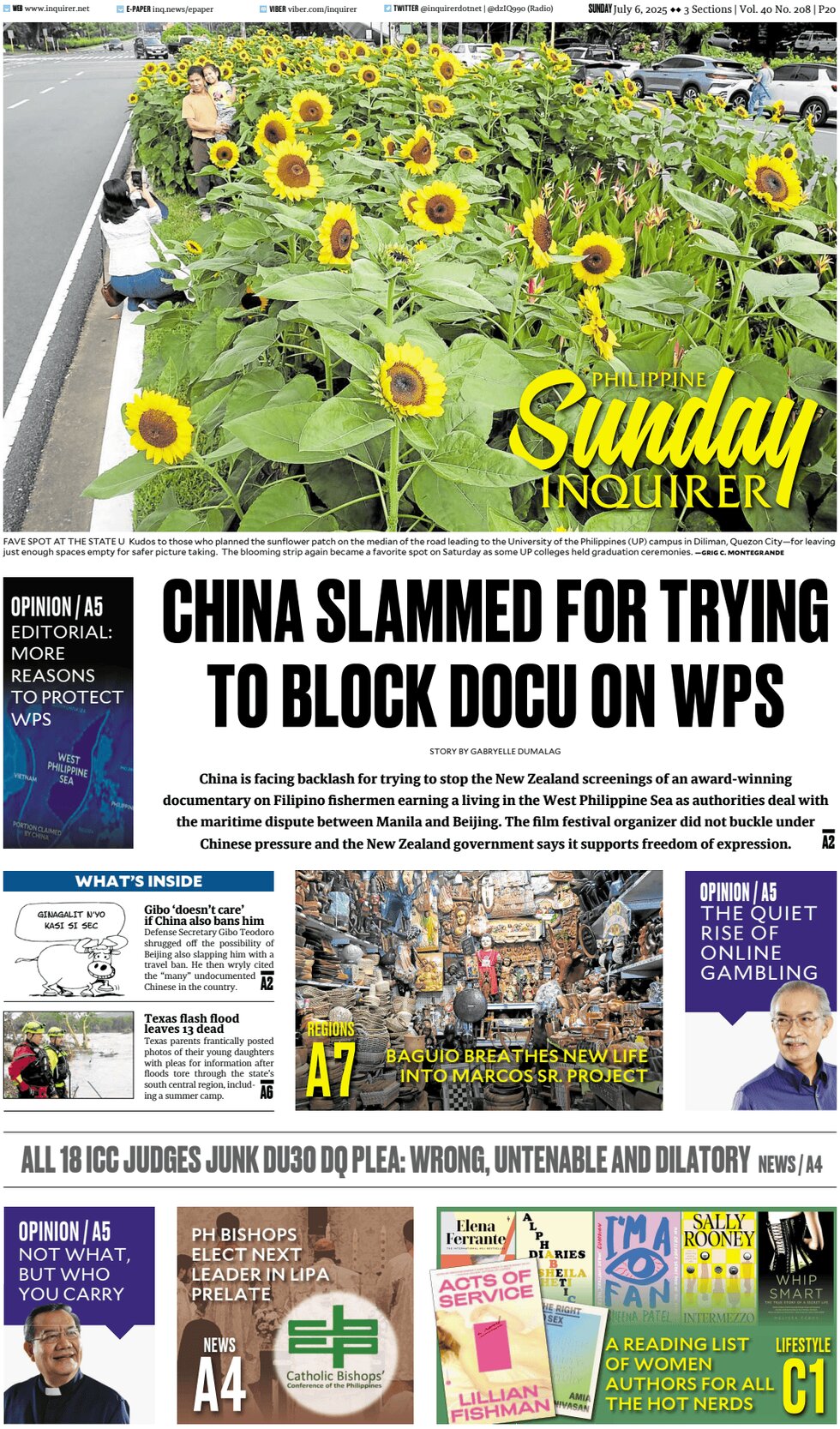Prima Pagina Philippine Daily Inquirer 06/07/2025