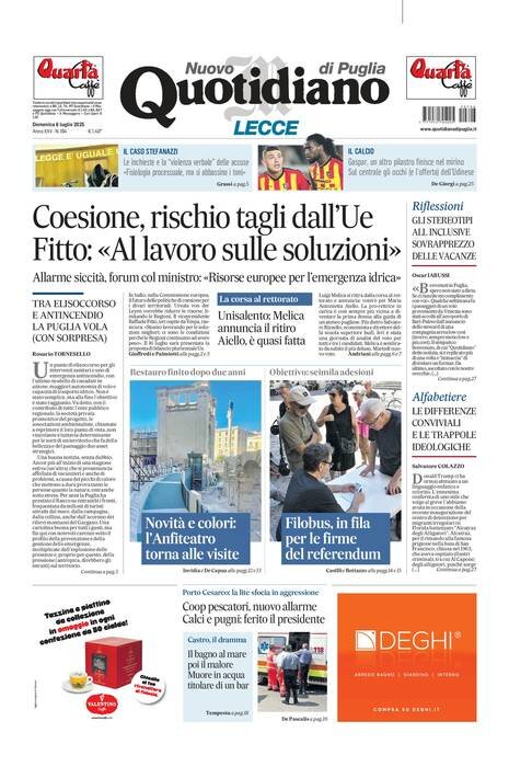 Prima Pagina Nuovo Quotidiano di Puglia (Lecce) 06/07/2025
