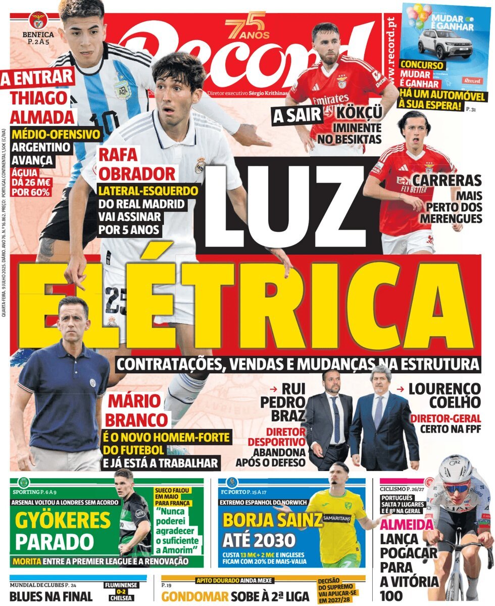 Prima Pagina Record 09/07/2025