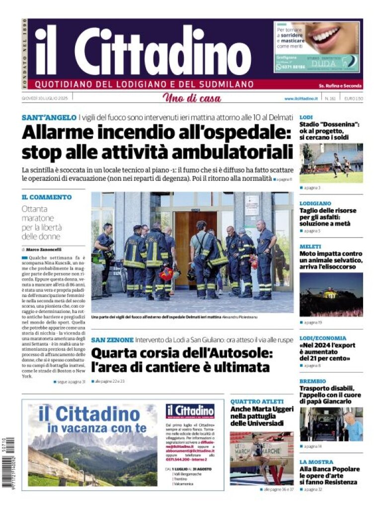 Prima Pagina Il Cittadino di Lodi 10/07/2025