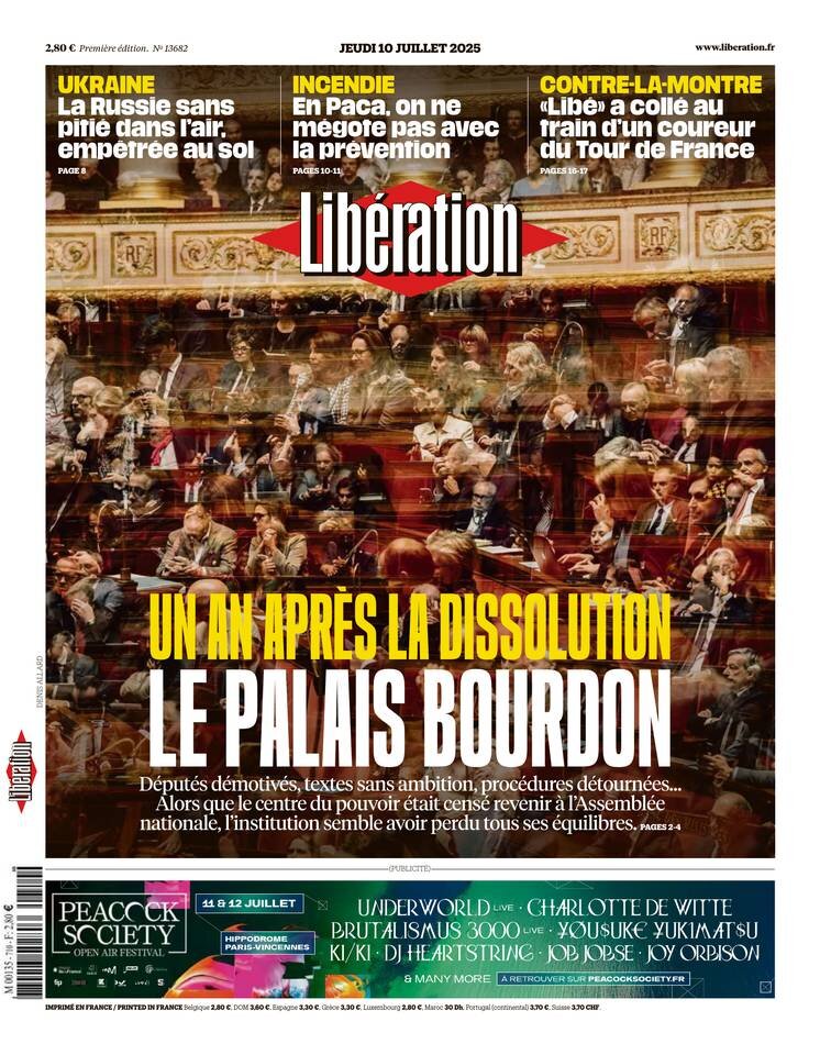 Prima Pagina Libération 10/07/2025