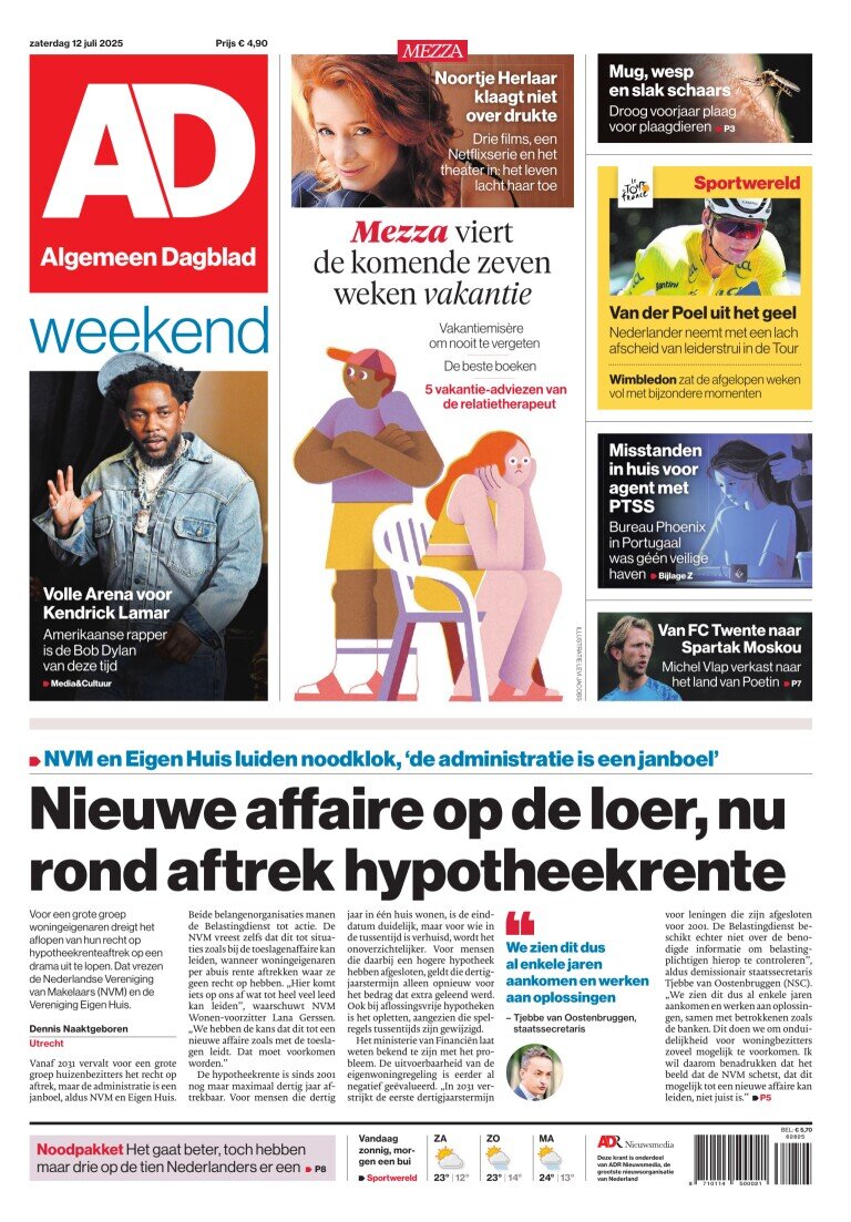Prima Pagina Algemeen Dagblad (AD) 12/07/2025
