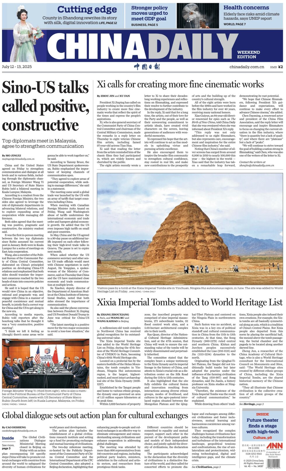 Prima Pagina China Daily 13/07/2025