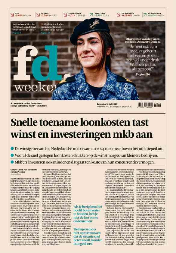 Prima Pagina Het Financieele Dagbladm (FD) 12/07/2025
