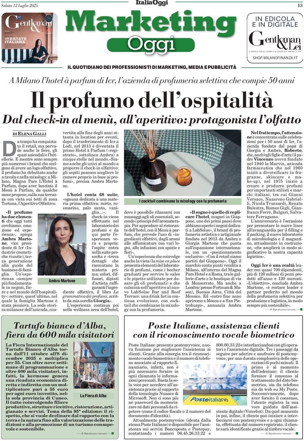 Prima Pagina Marketing Oggi 12/07/2025