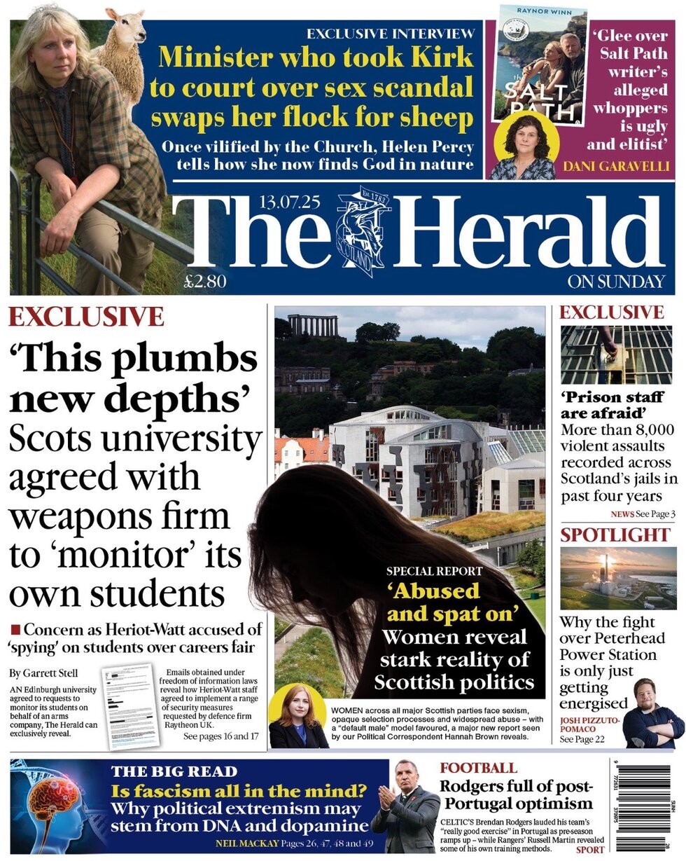 Prima Pagina The Herald (Scotland) 13/07/2025