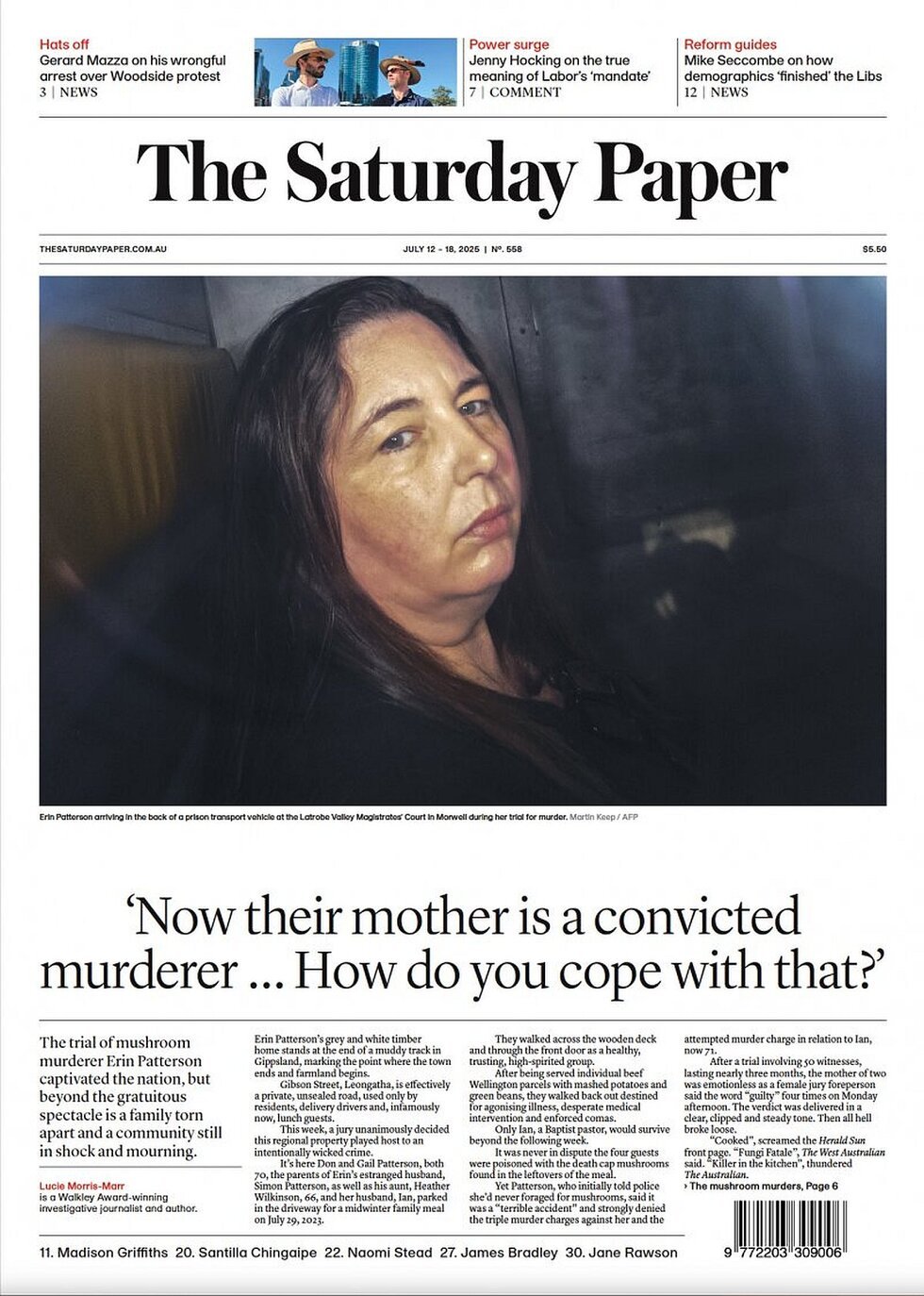 Copertina The Saturday Paper 12/07/2025