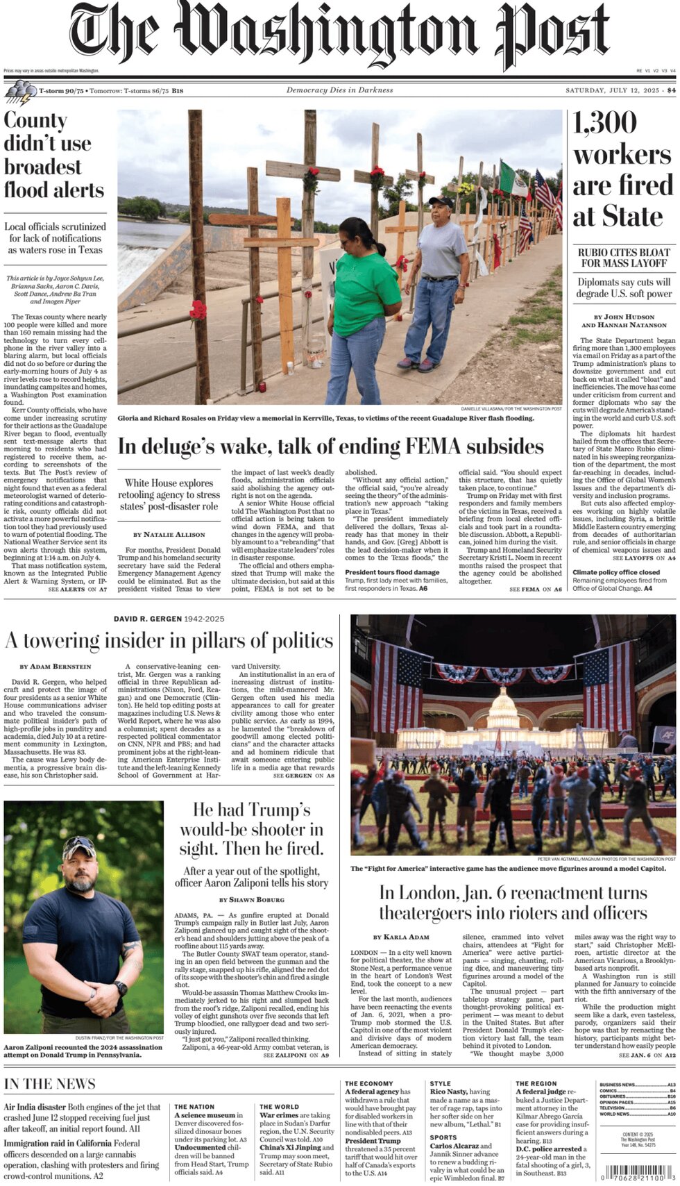 Prima Pagina The Washington Post 12/07/2025
