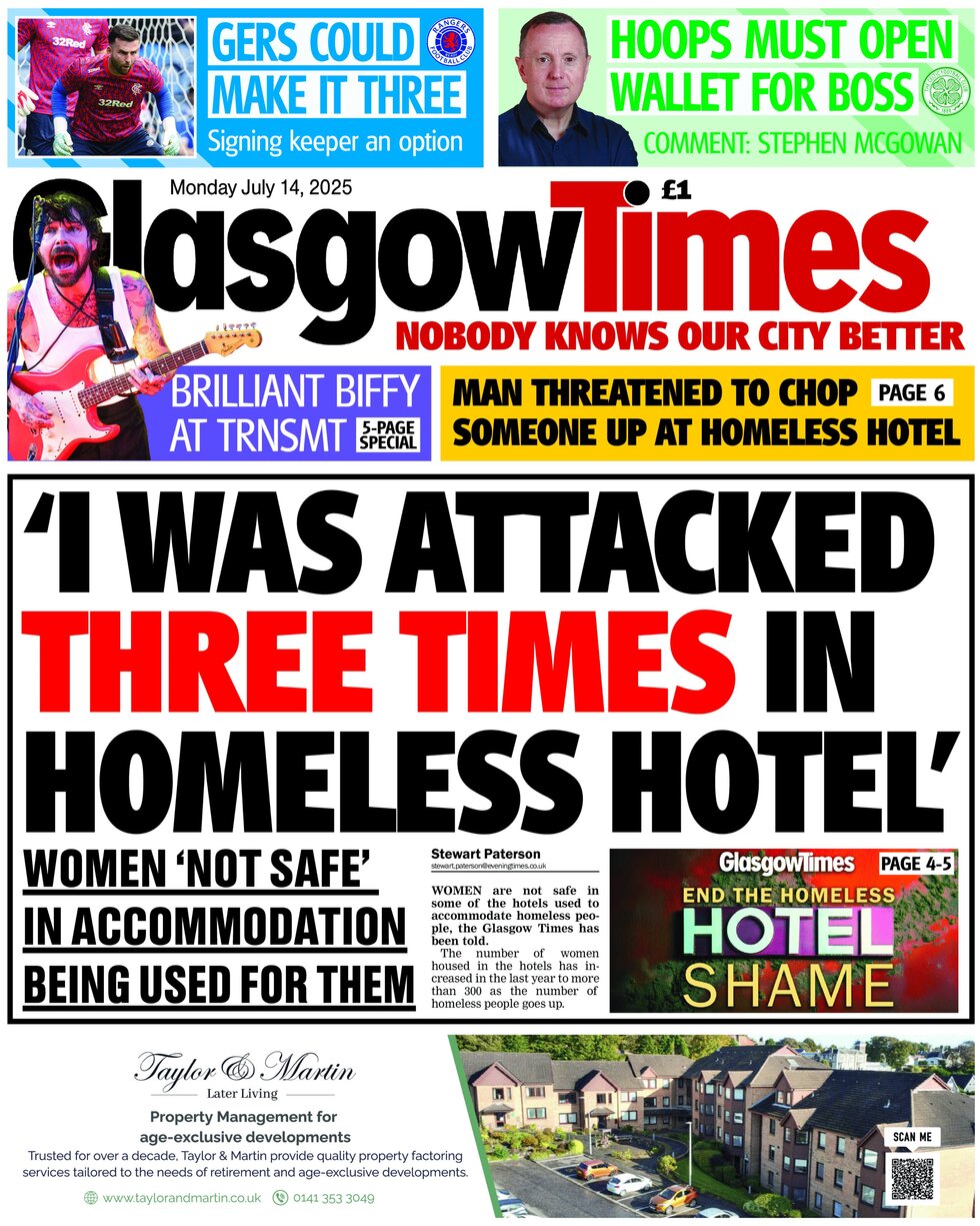 Prima Pagina Glasgow Times 14/07/2025