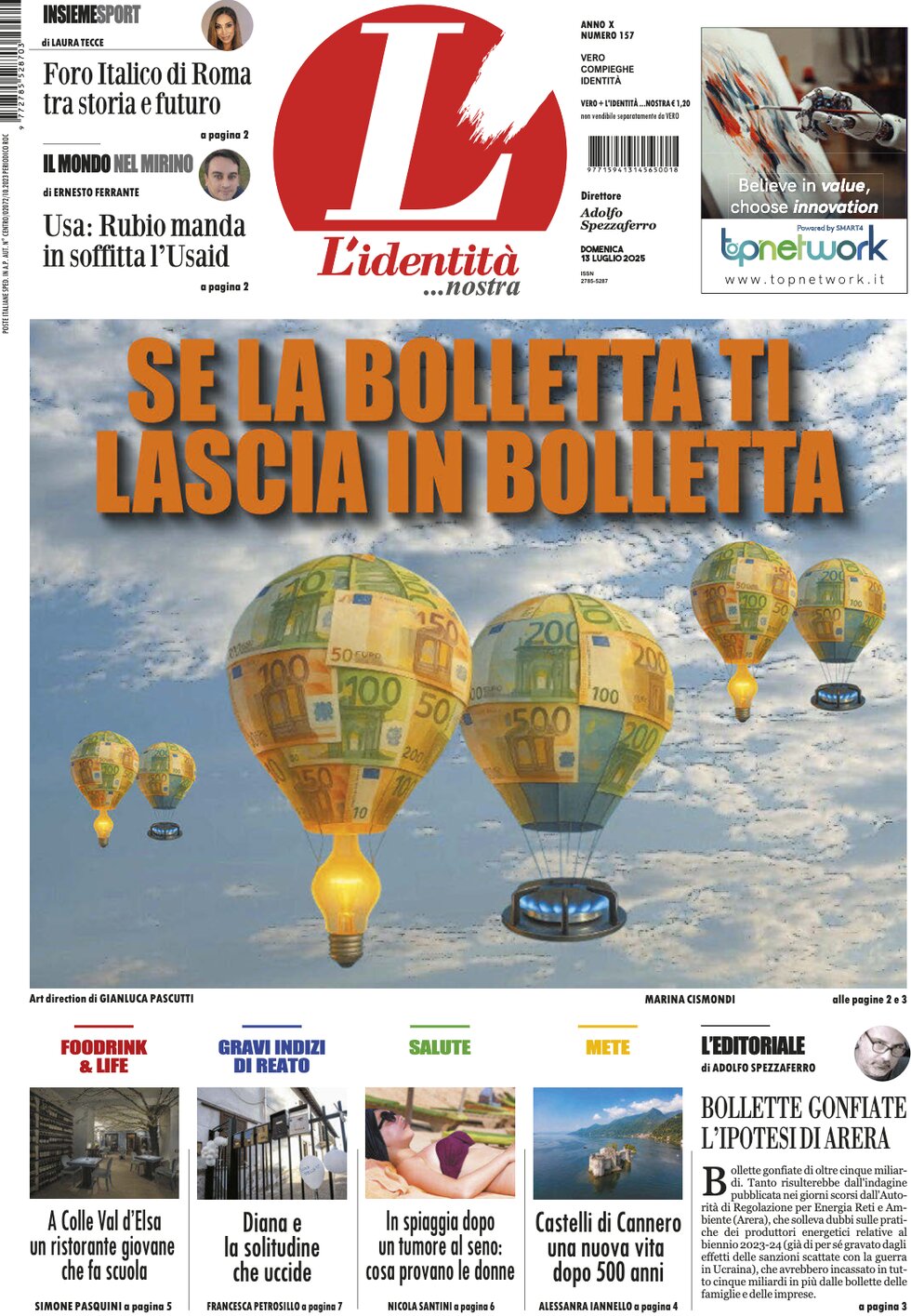 Prima Pagina L'Identità 13/07/2025