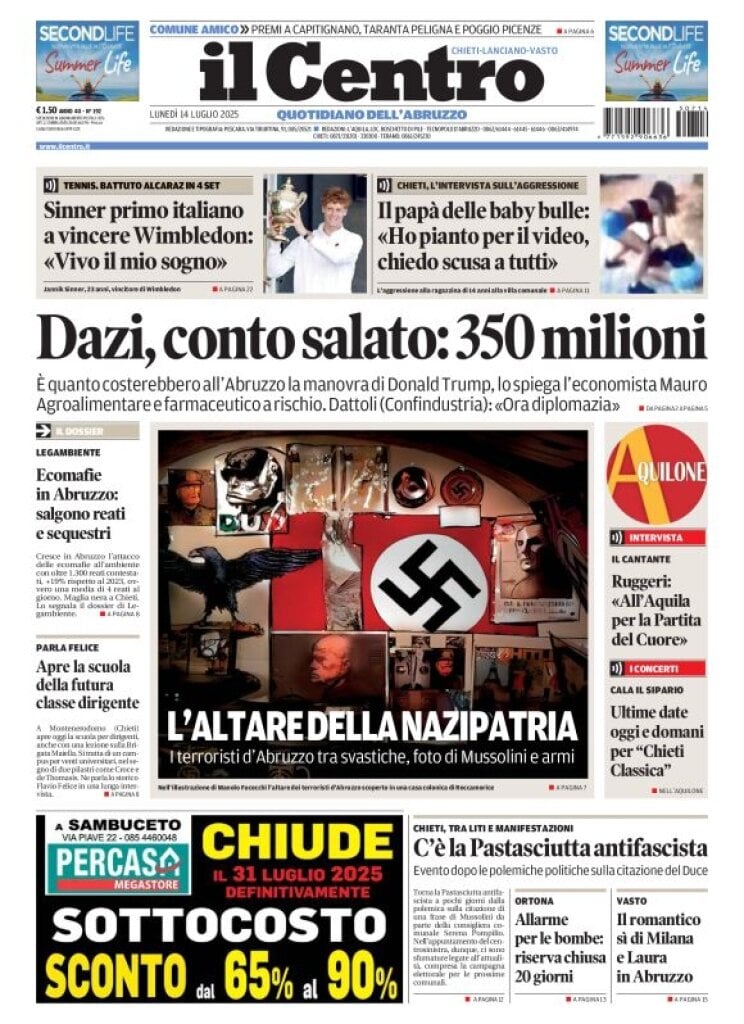 Prima Pagina Il Centro (Chieti) 14/07/2025