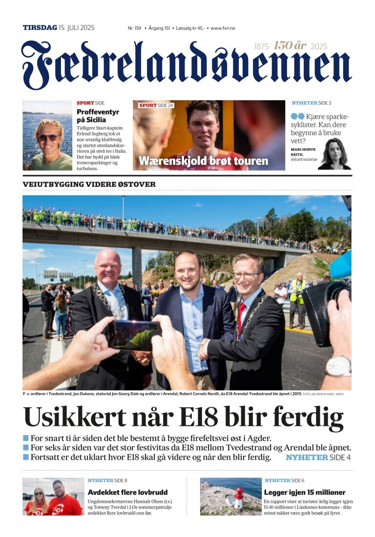 Prima Pagina Fædrelandsvennen 15/07/2025