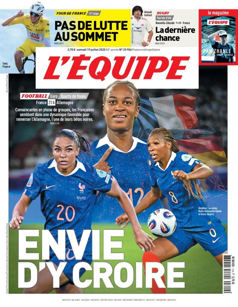 Prima Pagina L'Equipe 19/07/2025