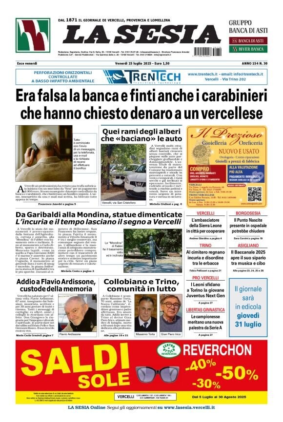 Copertina La Sesia 25/07/2025