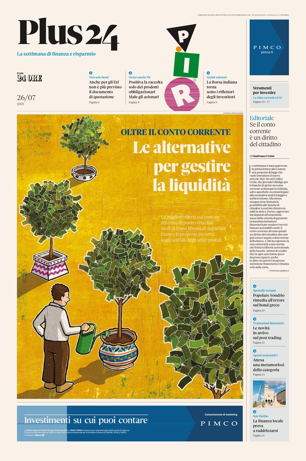 Copertina Plus24 (Il Sole 24 Ore) 26/07/2025