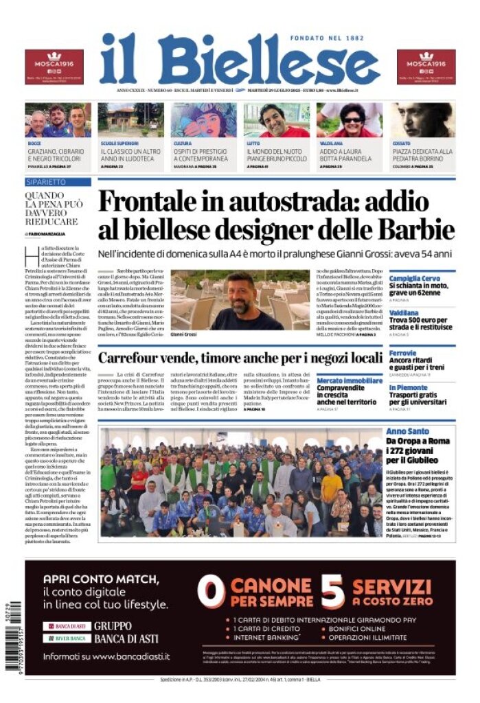 Copertina Il Biellese 29/07/2025