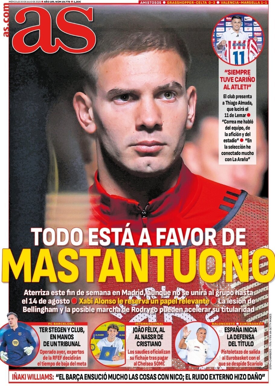 Prima Pagina AS (Madrid) 30/07/2025