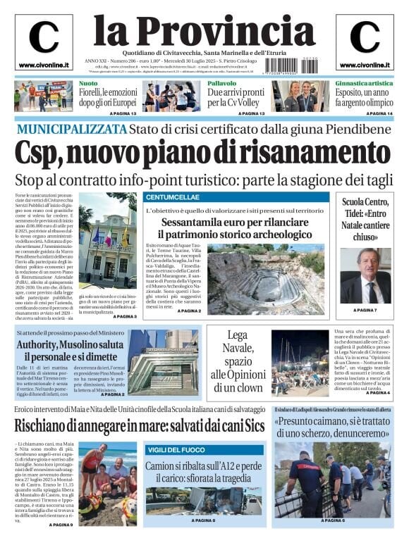 Prima Pagina La Provincia di Civitavecchia 30/07/2025