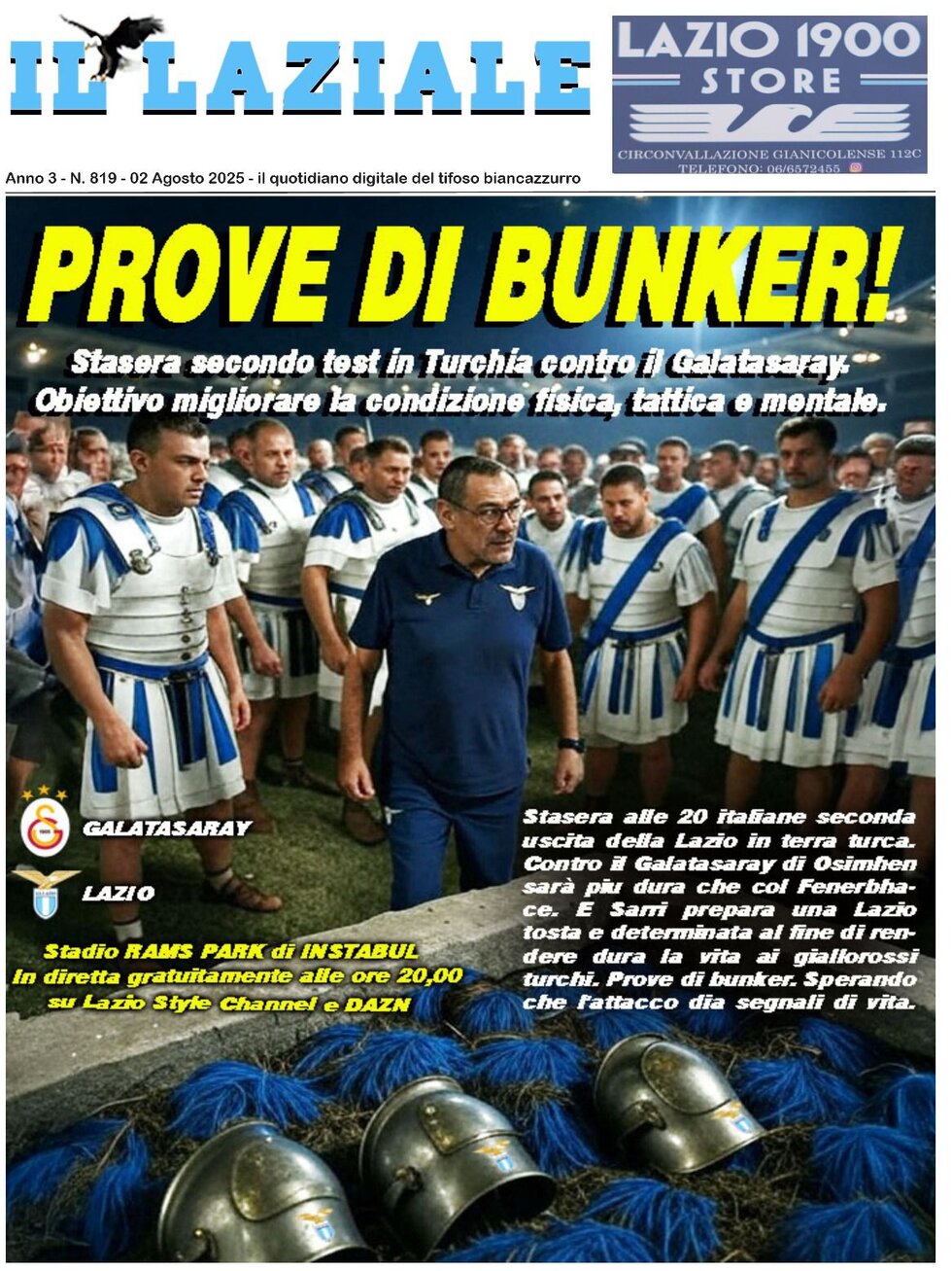 Prima Pagina Il Laziale 02/08/2025