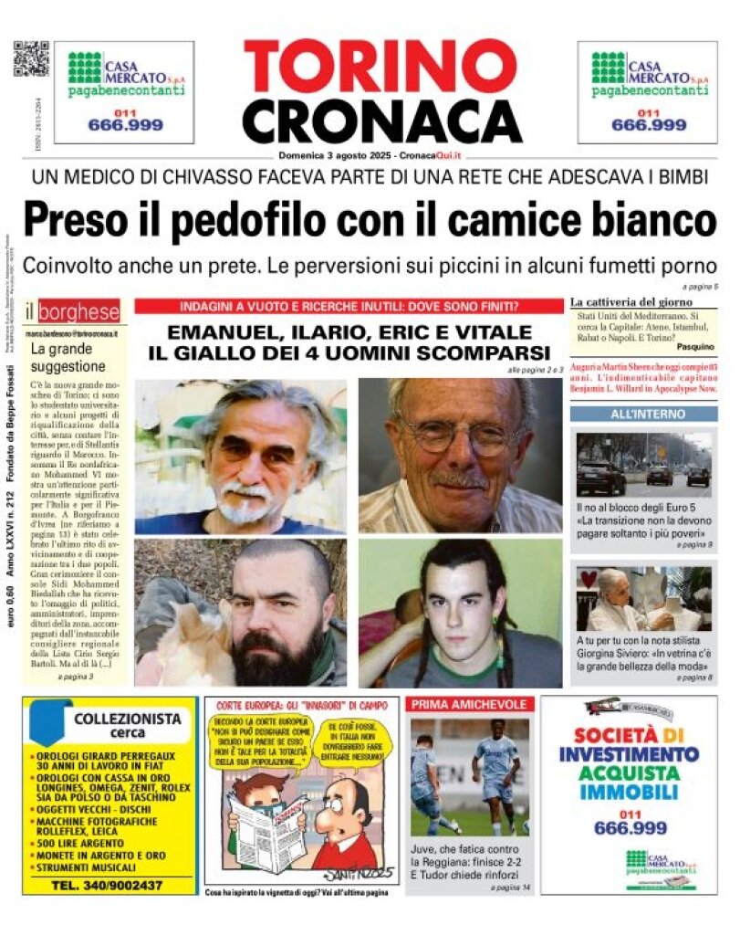 Prima Pagina CronacaQui 03/08/2025