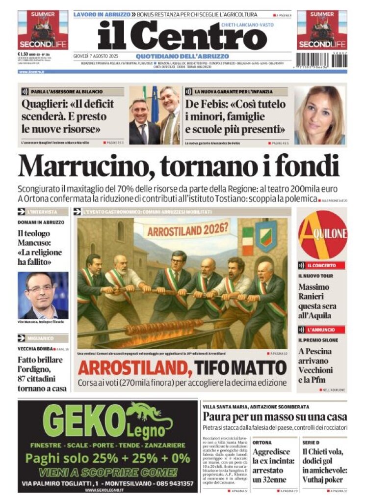 Prima Pagina Il Centro (Chieti) 07/08/2025