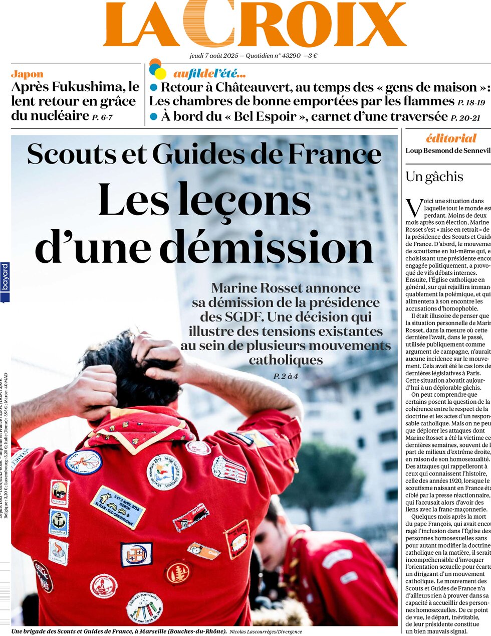 Prima Pagina La Croix 07/08/2025