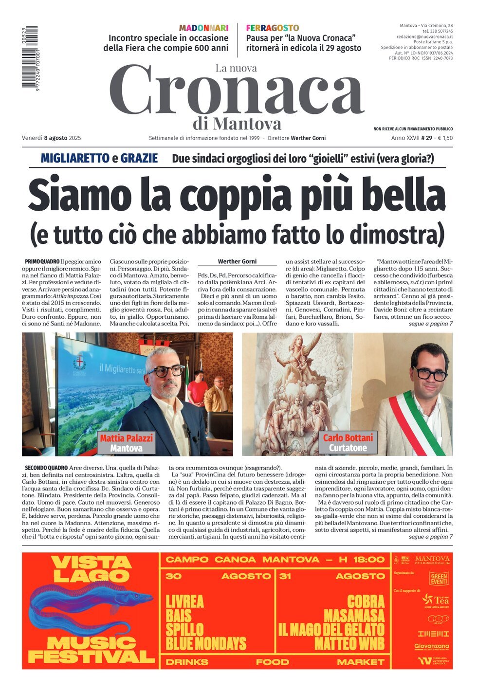 Copertina La nuova Cronaca di Mantova 08/08/2025