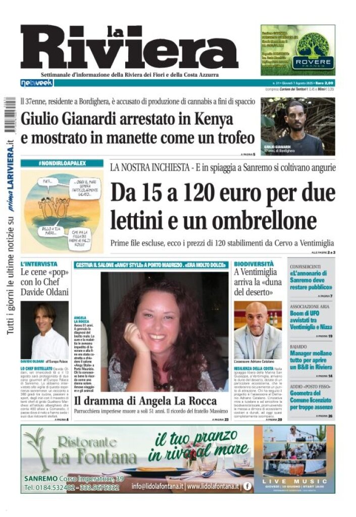 Copertina La Riviera 07/08/2025