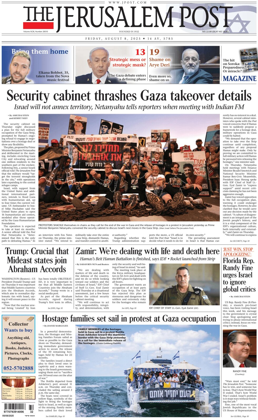 Prima Pagina The Jerusalem Post 08/08/2025