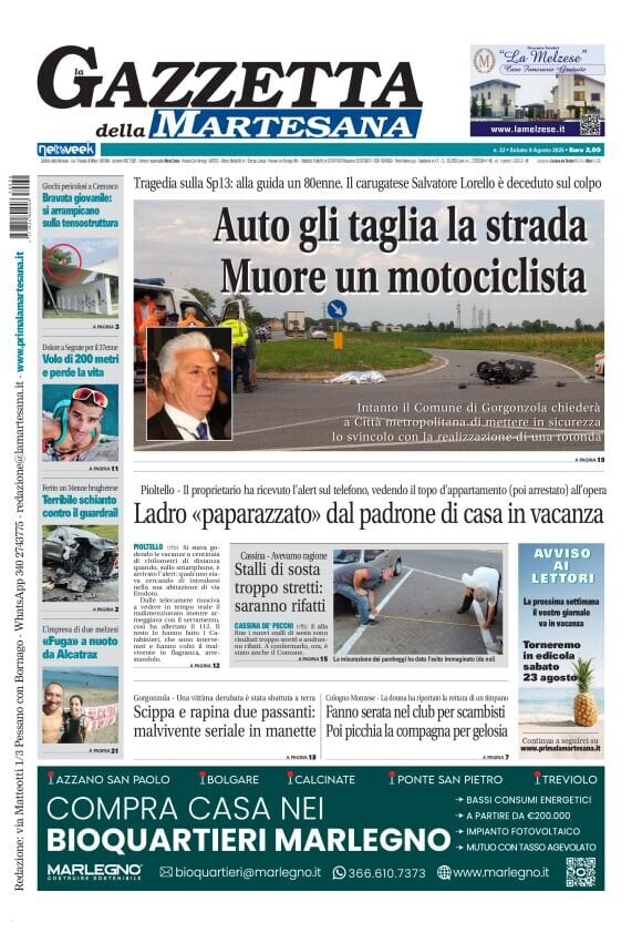 Copertina Gazzetta della Martesana 09/08/2025