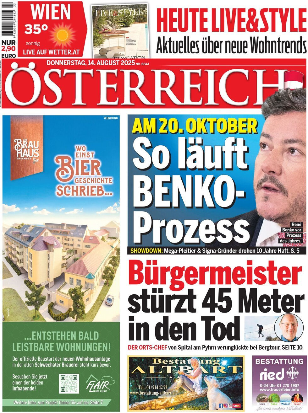 Prima Pagina Österreich 14/08/2025