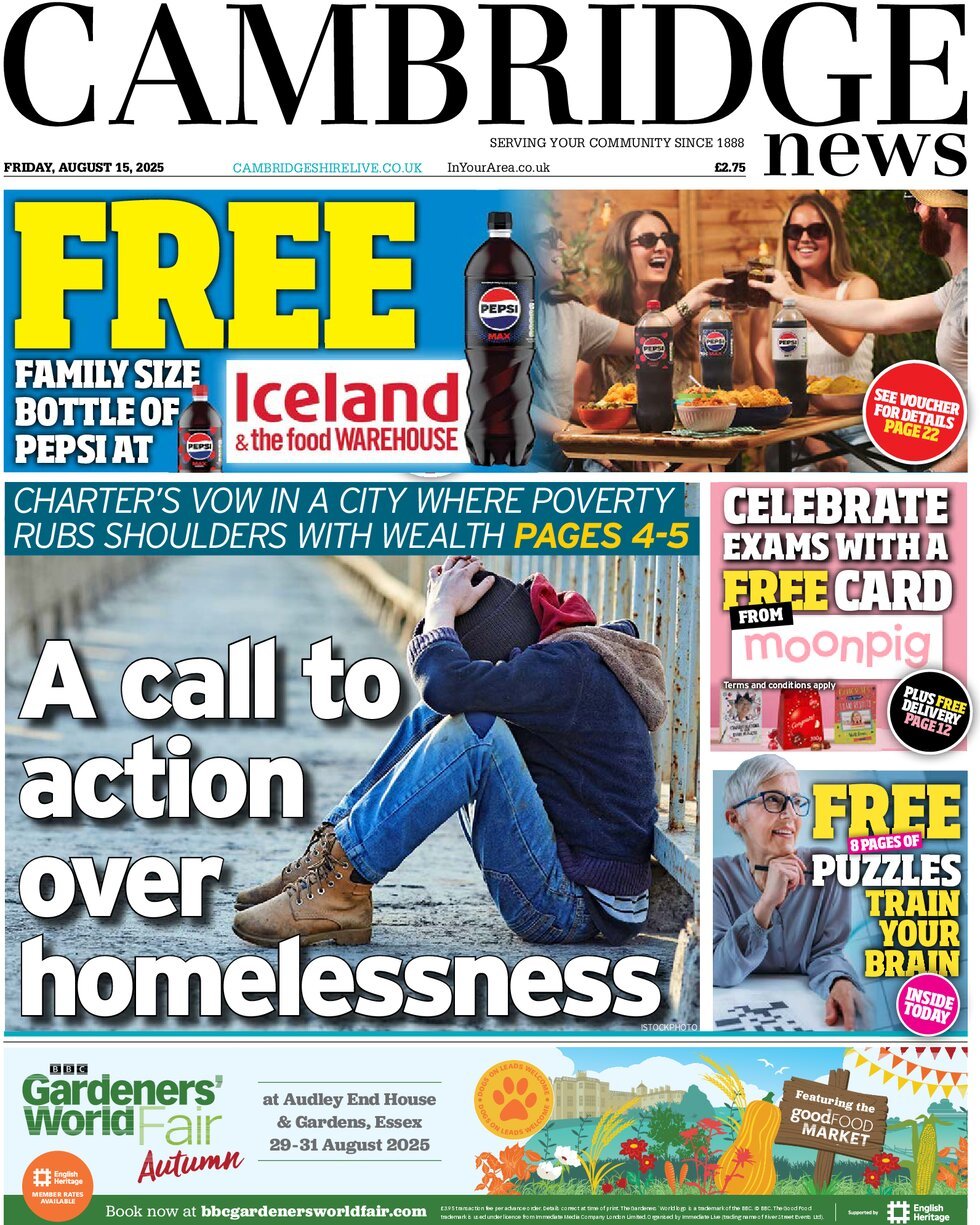 Prima Pagina Cambridge News 15/08/2025