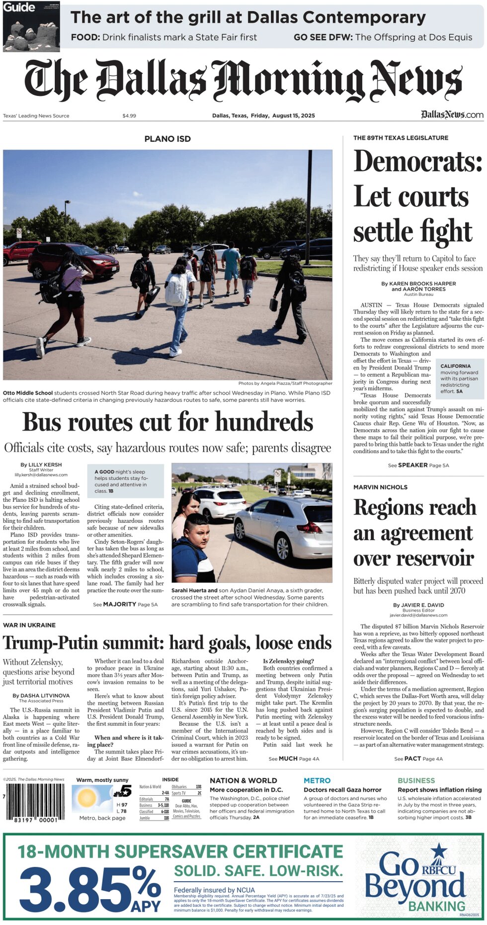 Prima Pagina The Dallas Morning News 15/08/2025