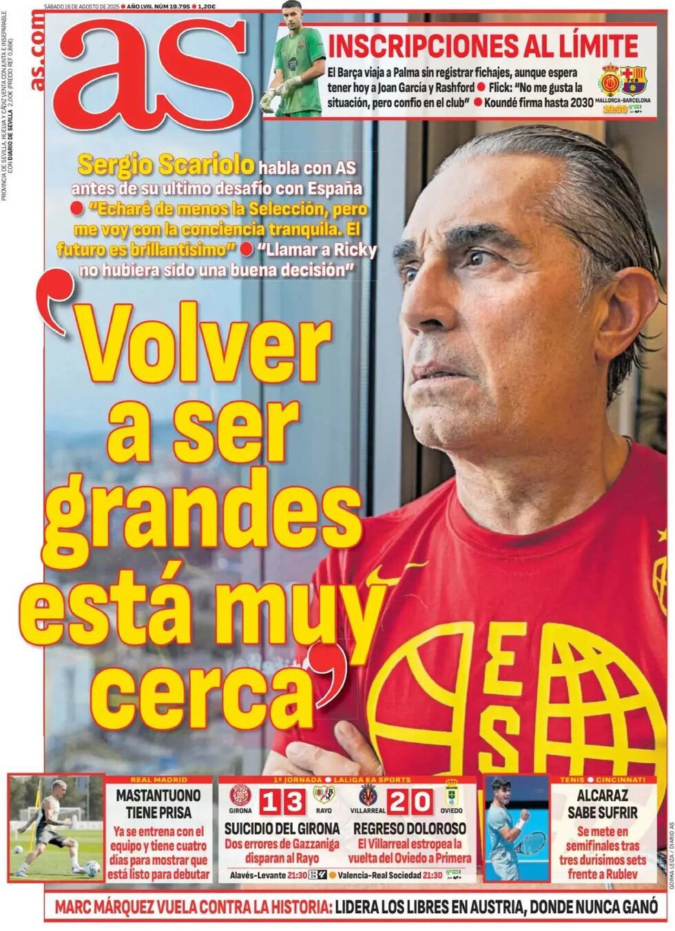 Prima Pagina AS (Madrid) 16/08/2025