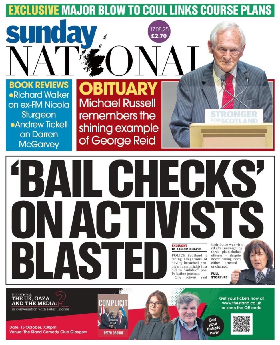 Prima Pagina The National (Scotland) 17/08/2025