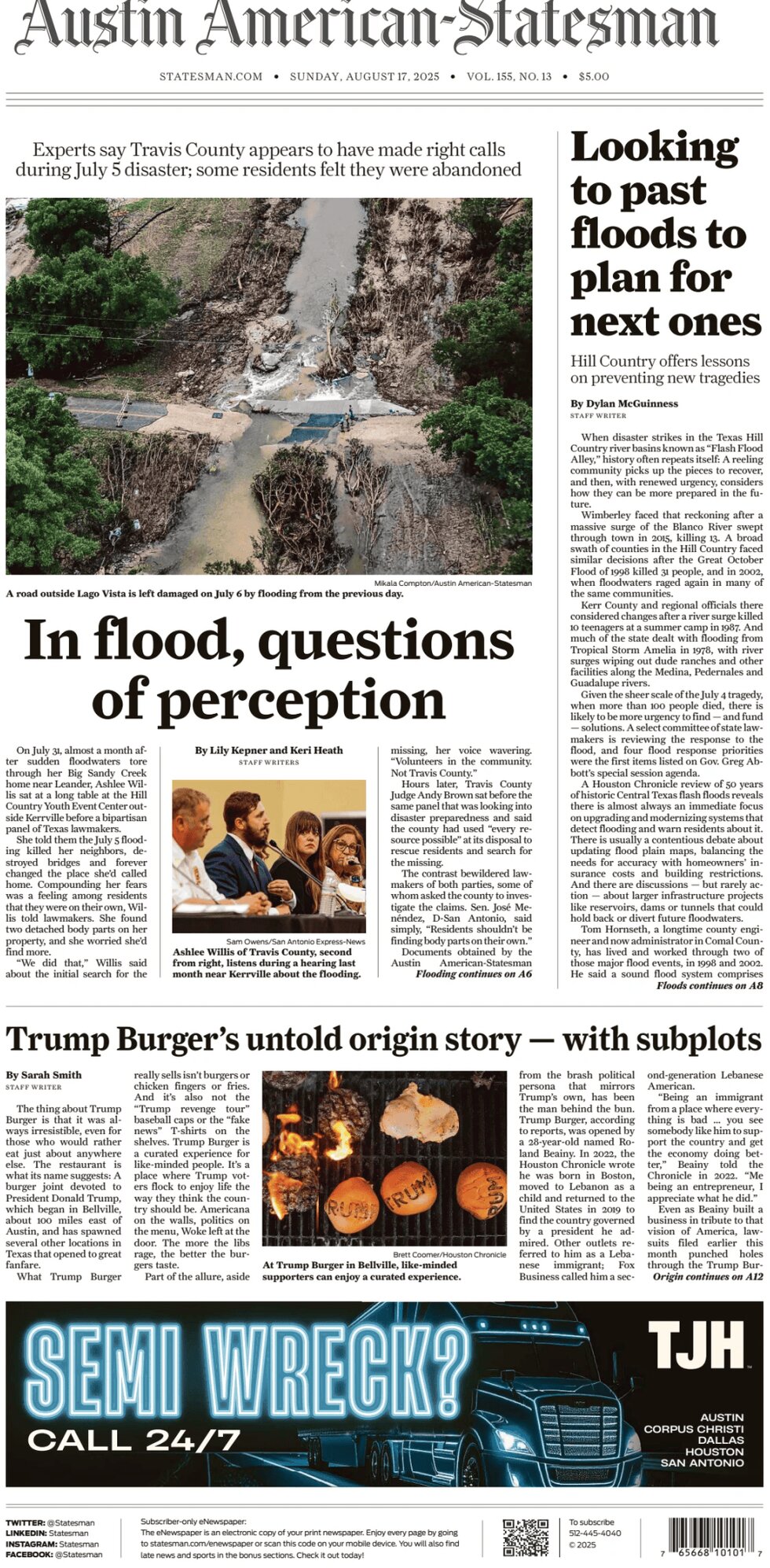Prima Pagina Austin American-Statesman 17/08/2025