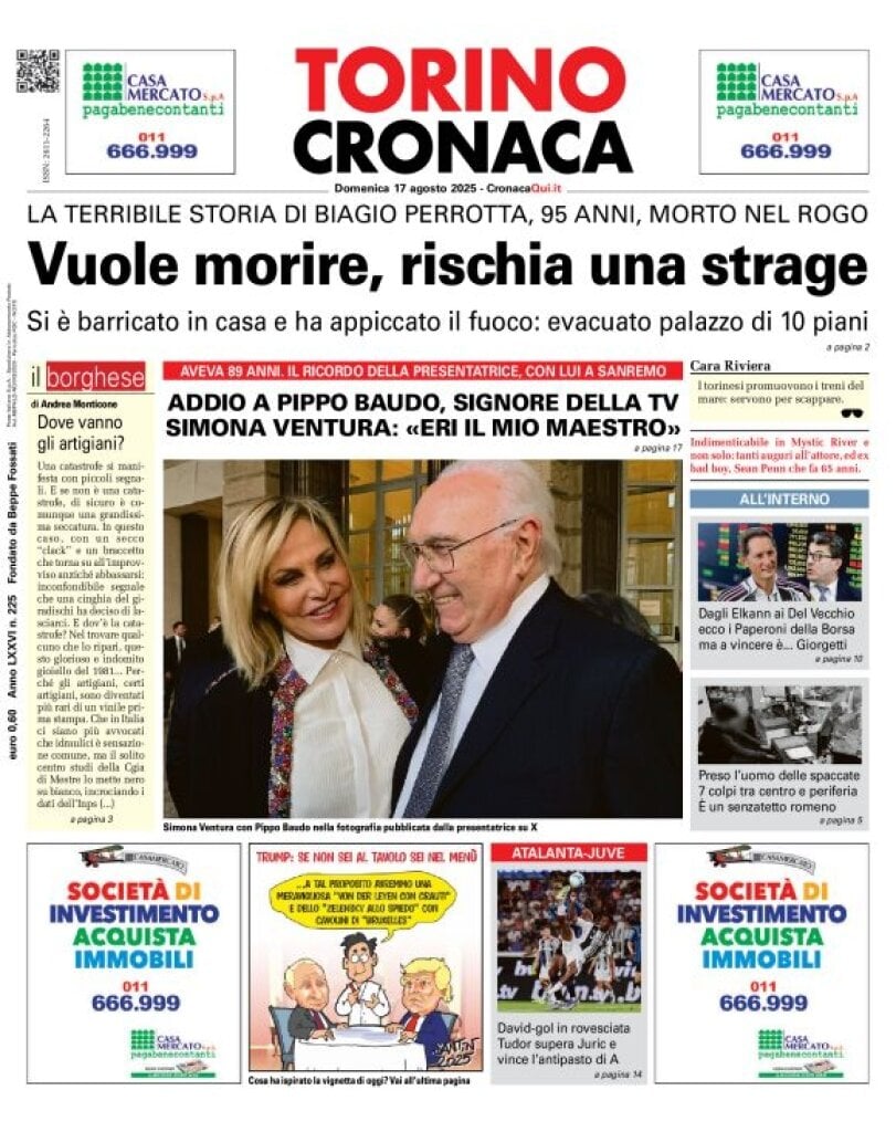 Prima Pagina CronacaQui 17/08/2025