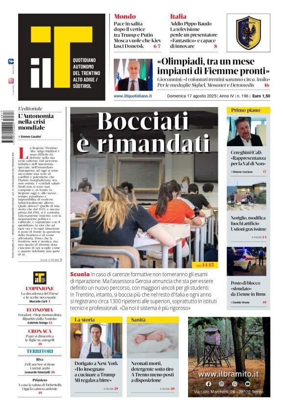 Prima Pagina Il T Quotidiano 17/08/2025