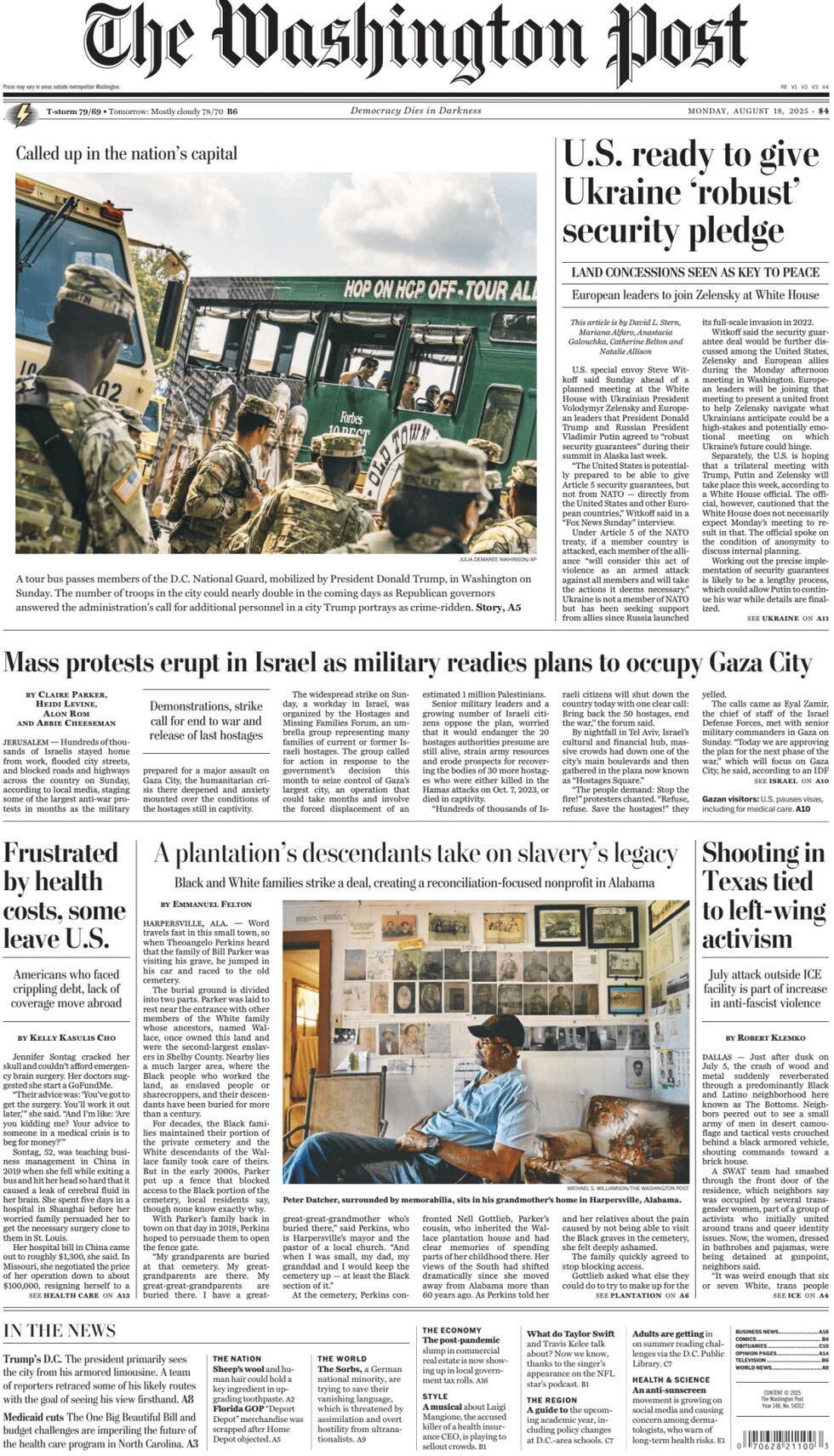 Prima Pagina The Washington Post 18/08/2025