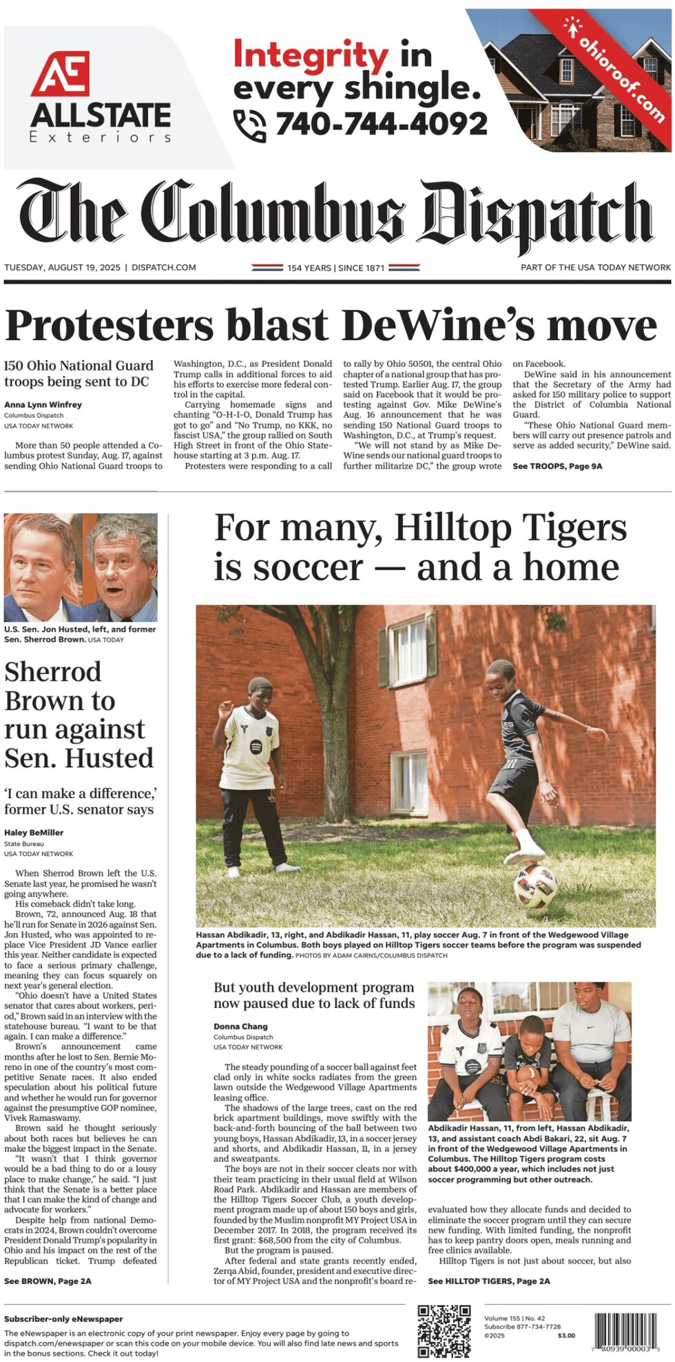 Prima Pagina The Columbus Dispatch 19/08/2025