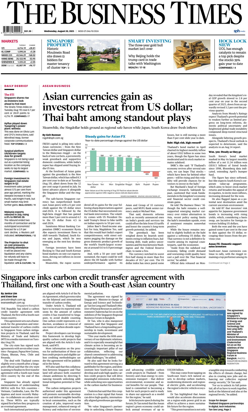 Prima Pagina The Business Times (Singapore) 20/08/2025