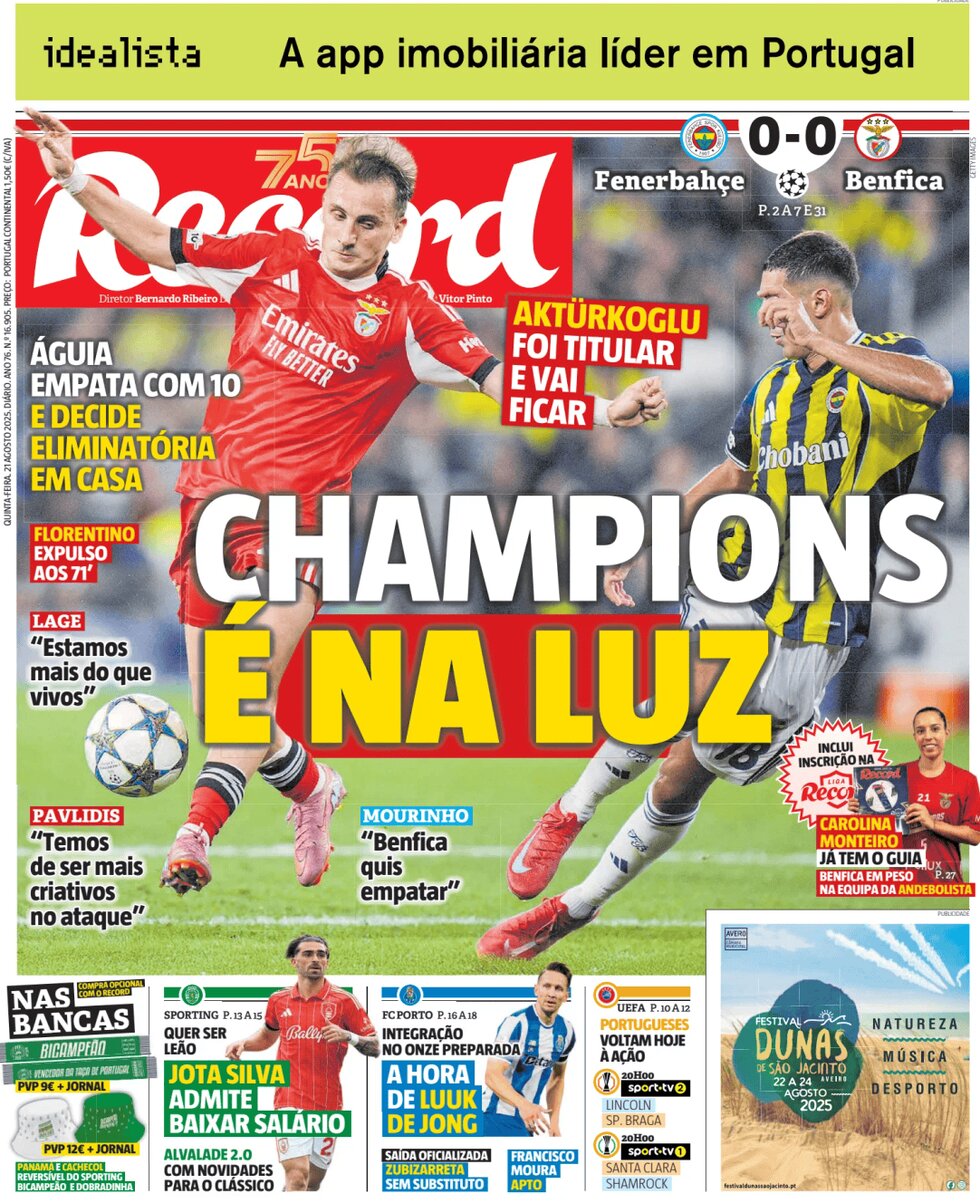 Prima Pagina Record 21/08/2025