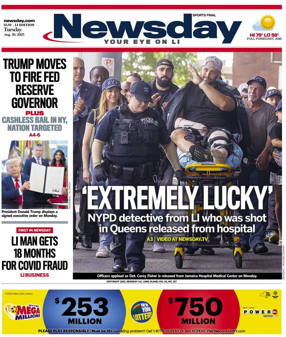 Prima Pagina Newsday 26/08/2025