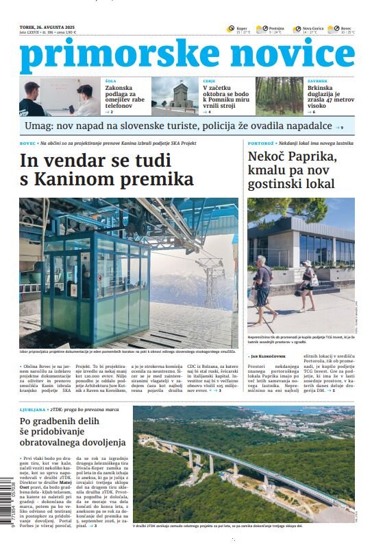 Prima Pagina Primorske Novice 26/08/2025