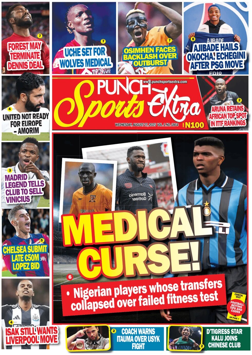 Prima Pagina Punch Sports Extra 27/08/2025