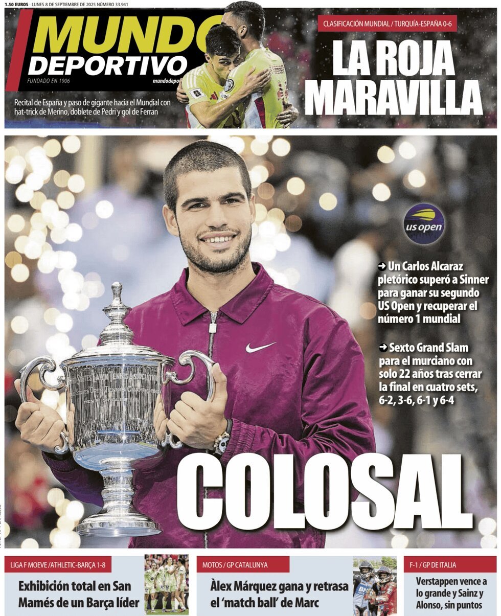 Prima Pagina Mundo Deportivo 08/09/2025