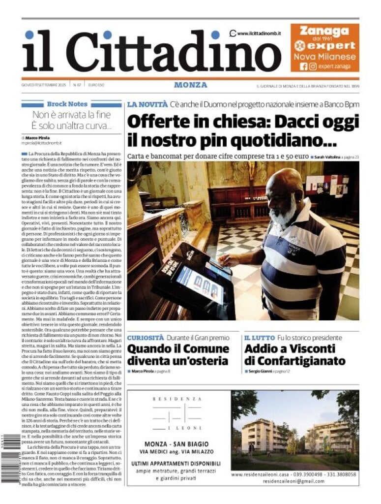 Copertina Il Cittadino di Monza e della Brianza 11/09/2025